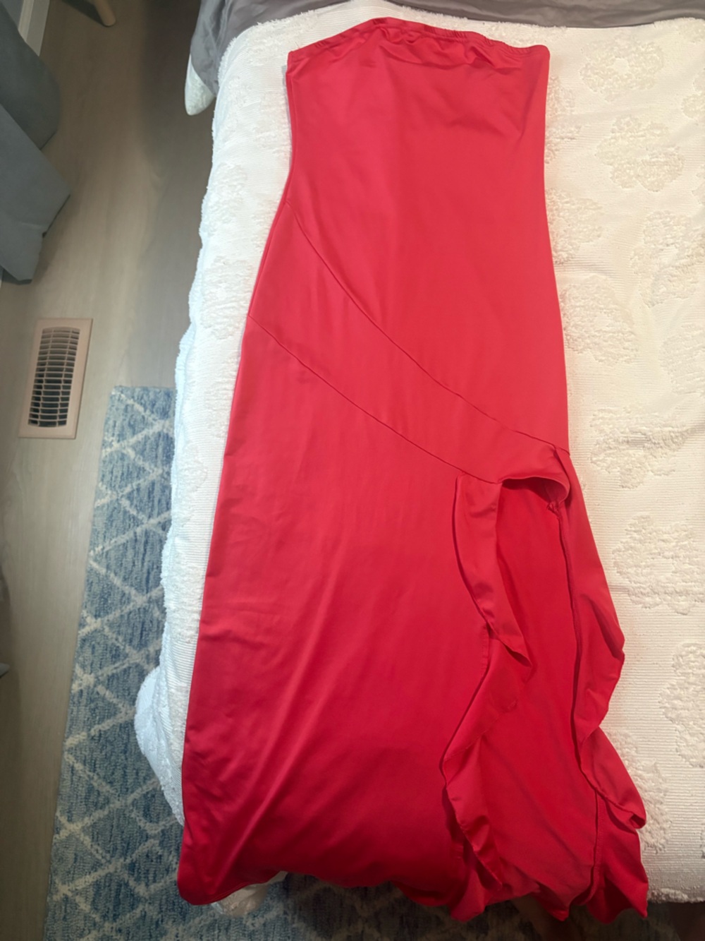 Strapless Red Evening Gown